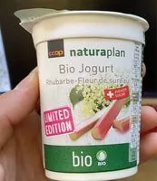 Mängden socker i Bio jogurt rhubarbe sureau