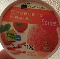 Mängden socker i Sorbet fraise