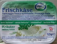 Mängden socker i Bio frischkase /fromage frais sans lactose 