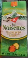 Mängden socker i Lait noisettes suisse