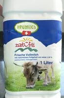 Mängden socker i Heumilch, Frische Vollmilch