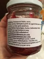 Mängden socker i Confiture Valaisanne de pruneaux