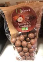 Mängden socker i Noisettes grillées Bio enrobées Chocolat au Lait