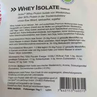 Mängden socker i Whey Isolate Vanille
