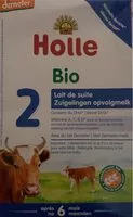 Mängden socker i Holle bio 2 Lait de suite