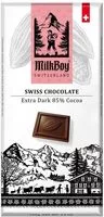 Mängden socker i Milkboy Swiss Extra Dark 85% Cocoa 3.5 Oz / 100G