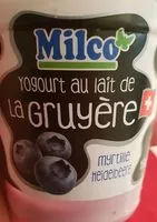 Mängden socker i Yogourt au lait de la Gruyère Myrtille