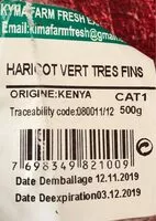 Mängden socker i haricots verts tres fins