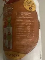 Mängden socker i Galletas De Arroz Saman