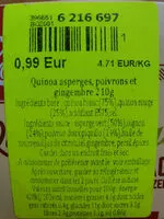 Mängden socker i Quinoa Meal con asparagi, peperone e zenzero