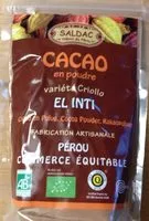 Mängden socker i Cacao en poudre varieté Criollo