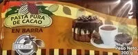 Mängden socker i Pasta pura de Cacao en Barra