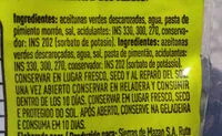 Mängden socker i Aceitunas Verdes Rellenas