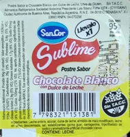 Mängden socker i Postre sabor chocolate blanco con dulce de leche