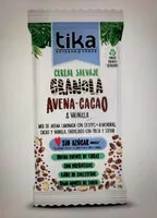 Mängden socker i Tika • Cereal Salvaje Granola Avena-Cacao & Vainilla 20G