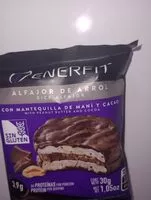 Mängden socker i alfajor de arroz con relleno de mantequilla de mani y cacao
