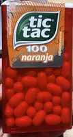 Mängden socker i Tic Tac Naranja 100