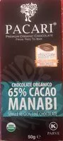 Mängden socker i Chocolate organico 65% cacao manabi
