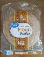 Mängden socker i Whole Wheat Flour Tortillas