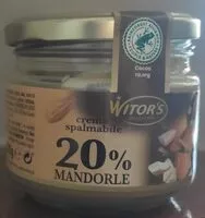 Mängden socker i Crema spalmabile 20% mandorle