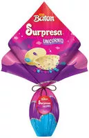 Mängden socker i Ovo De Páscoa Branco Com Pastilhas De Chocolate Coloridas Unicórnio Garoto Baton Surpresa 210g
