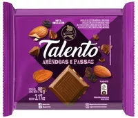 Mängden socker i Chocolate Talento Ao Leite Com Amêndoas E Passas 12unidade X