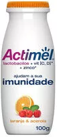 Mängden socker i Leite Fermentado Parcialmente Desnatado Laranja Acerola Actimel Frasco 100g
