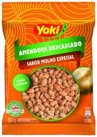 Mängden socker i Amendoim Torrado Sem Casca Molho Especial Yoki Pacote 150g
