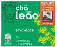 Mängden socker i Chá Erva Doce Chá Leão Caixa 24g 15 Unidades Grátis 1 Sachê 2,5g Chá Leão Preparo Em água Gelada
