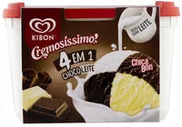 Mängden socker i Sorvete 4 Em 1 Chocoleite Kibon Cremosíssimo Pote 2l