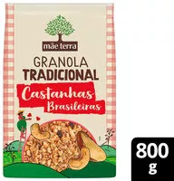 Mängden socker i Granola Tradicional Com Castanhas Brasileiras Mãe Terra Pacote 800g