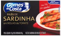 Mängden socker i Filé De Sardinha Com Molho De Tomate Gomes Da Costa Caixa 85g
