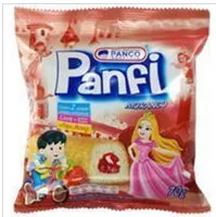 Mängden socker i Minibolo Baunilha Recheio Morango Panco Panquinho Pacote 70g 2 Unidades