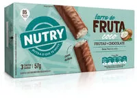 Mängden socker i Pack Barra De Frutas Coco Cobertura Chocolate Nutry Caixa 57g 3 Unidades