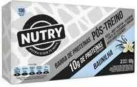 Mängden socker i Pack Barra De Proteína Baunilha Cobertura Chocolate Branco Nutry Pós Treino Caixa 60g 2 Unidades