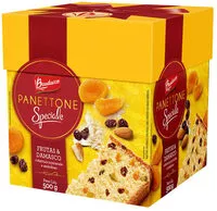 Mängden socker i Panettone Com Frutas E Damasco Cobertura Açucarada E Amêndoas Bauducco Speciale Caixa 500g