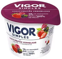 Mängden socker i Iogurte Parcialmente Desnatado Frutas Vermelhas Zero Lactose Vigor Viv Simples Pote 130g