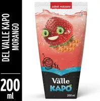 Mängden socker i Refresco Adoçado Morango Del Valle Kapo Caixa 200ml