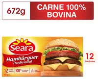 Mängden socker i Hambúrguer De Carne Bovina Tradicional Seara Caixa 672g 12 Unidades