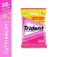 Mängden socker i Pack Goma De Mascar Tutti Frutti Zero Açúcar Trident Pacote 32g 4 Unidades Leve Mais Pague Menos