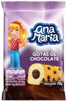 Mängden socker i Bolo Baunilha Com Gotas De Chocolate Recheio Chocolate Ana Maria Pacote 70g