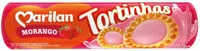 Mängden socker i Biscoito Recheio Morango Marilan Tortinhas Pacote 140g