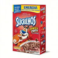 Mängden socker i Cereal Matinal Chocolate Kelloggs Sucrilhos Power Pops Caixa 200g