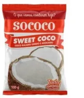 Mängden socker i Coco Ralado úmido Adoçado Sococo Sweet Coco Pacote 100g