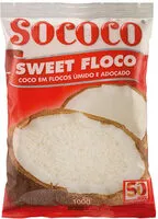 Mängden socker i Coco Ralado úmido Adoçado Em Flocos Sococo Sweet Floco Pacote 100g