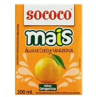 Mängden socker i água De Coco Tangerina Sococo Mais Caixa 200ml