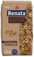Mängden socker i Macarrão De Sêmola De Trigo Grano Duro Integral Farfalle Renata Superiore Pacote 500g