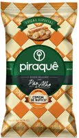 Mängden socker i Biscoito Salgadinho Pão De Alho Piraquê Comida Di Buteco Pacote 90g