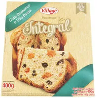 Mängden socker i Panettone Com Damasco E Uva Passa Integral Village Caixa 400g
