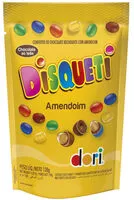 Mängden socker i Confeito De Chocolate Ao Leite Recheio Amendoim Dori Disqueti Sachê 120g